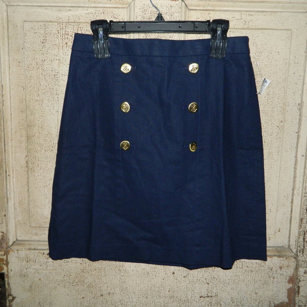 J. Crew Nautical Sailor Linen Blend Skirt Size 8 (L-33)